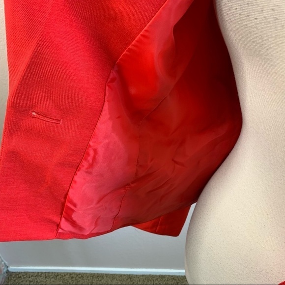Le Suit NWT Red One Button Front Blazer Size 10 - Picture 7 of 10